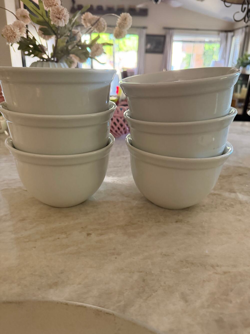 Pottery Barn Dujour white coupe bowls x6
